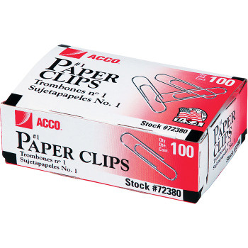 Acco Economy Paper Clips - 1000 / Box (ACC72380)