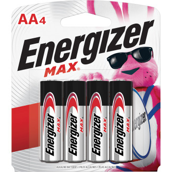 Energizer Max Alkaline AA Batteries - 4 / Pack (EVEE91BP4)
