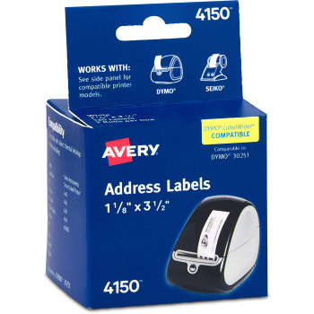 Avery Thermal Label Printer 1 1/8x3 1/2" Mailing Label - 260 / Box (AVE04150)