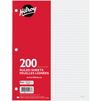 Hilroy 7mm Ruled With Margin Filler Paper - 200 / Pack (HLR05233)