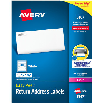 Avery Return Address Label - 8000 / Box (AVE05167)