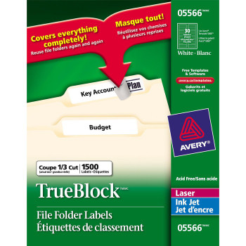 Avery File Folder Label - 1500 / Box (AVE05566)