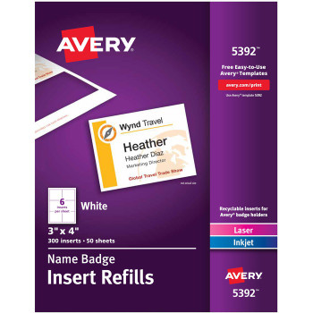 Avery Name Badge Label - 300 / Box (AVE05392)