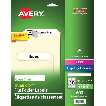 Avery File Folder Label - 600 / Pack (AVE05366)