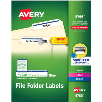 Avery File Folder Label - 600 / Pack (AVE05766)