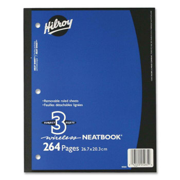 Hilroy Neatbooks Three Subject Notebook - 1 Each (HLR05265)