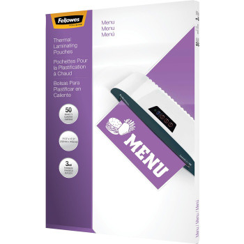 Fellowes Glossy Pouches - Menu, 3 mil, 25 pack - 25 / Pack (FEL52011)