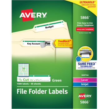 Avery File Folder Label - 600 / Pack (AVE05866)