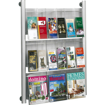 Safco Luxe 9 Pocket Magazine Wall Rack - 1 / Each (SAF4134SL)