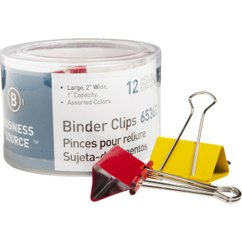 Business Source Colored Fold-back Binder Clips - 12 / Pack (BSN65363)