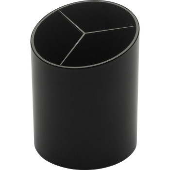 Business Source Large 3-Compartment Plastic Pencil Cup - 1 / Each (BSN32355)
