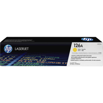 HP 126A (CE312A) Original Toner Cartridge - Single Pack - 1 Each (HEWCE312A)