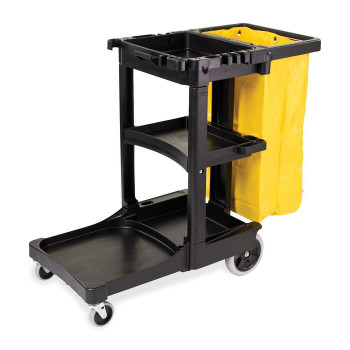 Rubbermaid Cleaning Cart with Zippered Yellow Vinyl Bag - 1 Each (RUB617388BLA)