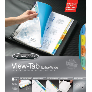 Wilson Jones Enviro Plus View-Tab Extra Wide Transparent Index Dividers - 1 Set (WLJ55070)