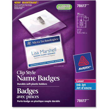 Avery 78617 Laser/Inkjet Badge Insert - 75 / Box (AVE78617)