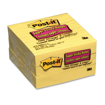 Post-it Super Sticky Ruled Adhesive Notes - 3 / Pack (MMM6753SSCYC)