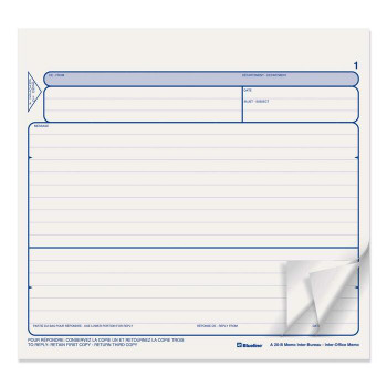 Blueline Triplicate Bilingual Inter-Office Memo Form - 250 / Box (BLIA20B)