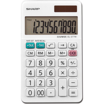 Sharp Calculators EL-377WB 10-Digit Professional Handheld Calculator - 1 Each (SHREL377WB)