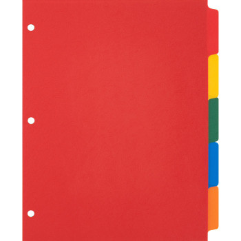 Business Source Plain Tab Color Polyethylene Index Dividers - 5 / Set (BSN01809)