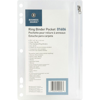 Business Source Punched Economy Binder Pocket - 1 Each (BSN01606)