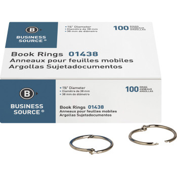 Business Source Standard Book Rings - 100 / Box (BSN01438)