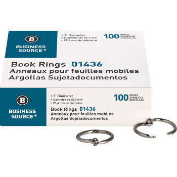 Business Source Standard Book Rings - 100 / Box (BSN01436)