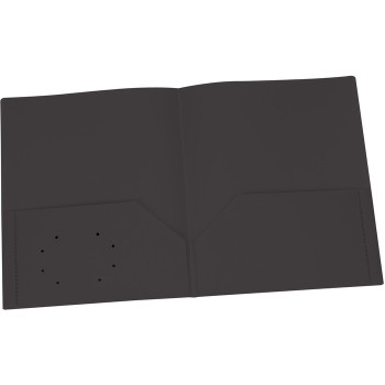 Oxford Black Two Pocket Poly Portfolio - 1 Each (OXF76015)