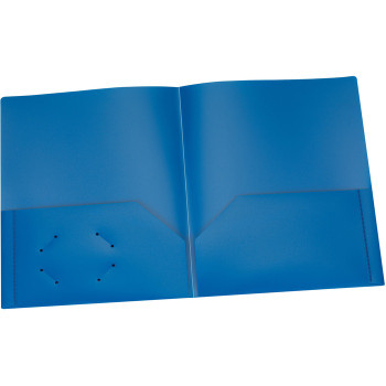 Oxford Blue Two Pocket Poly Portfolio - 1/ Single Folder (OXF76019)