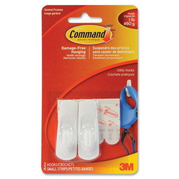 3M Small Hooks with Command Adhesive - 1 Pack (MMM17002C)