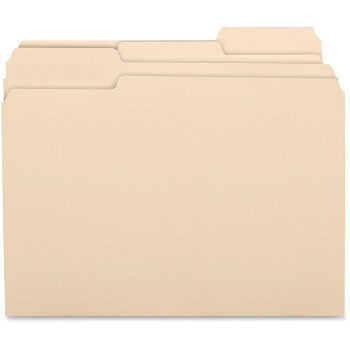 Business Source 1/3 Cut 1-ply Top Tab Manila Folders - 100 / Box (BSN17525)