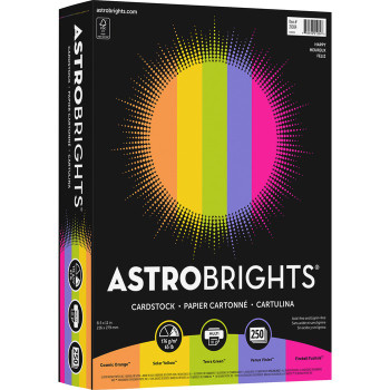 Astrobrights Colored Cardstock - "Happy" 5-Color Assortment - 250 / Pack (NEE21004)