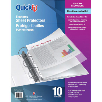 QuickFit Non-glare Economy Sheet Protectors - 10 / Pack (RGO62850)