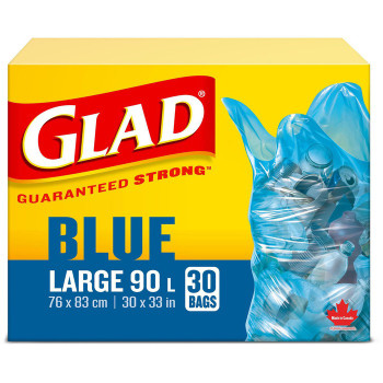 Glad Blue Recycle Large 90L Bags - 30 (CLO11578PAK2)