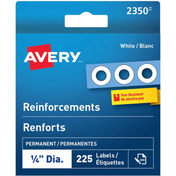 Avery White Reinforcement Labels - 225 / Pack (AVE2350)