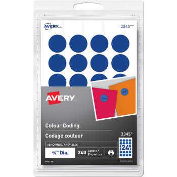 Avery Removable Colour Coding Labels - 240 / Pack (AVE2345)
