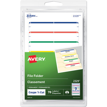 Avery Print or Write File Folder Labels - 70 / Pack (AVE2329)