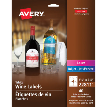 Avery Print-to-edge Water-resistant Labels - 40 / Pack (AVE22811)