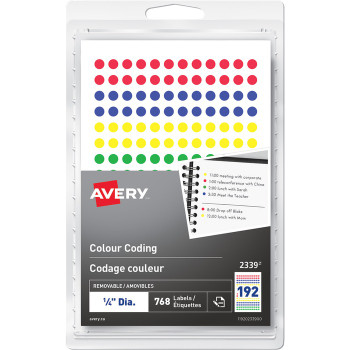 Avery Removable Colour Coding Labels - 768 / Pack (AVE2339)