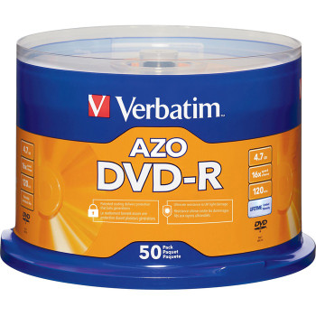 Verbatim AZO DVD-R 4.7GB 16X with Branded Surface - 50pk Spindle - 50 (VER95101)