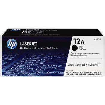 HP 12A (Q2612D) Original Toner Cartridge - Dual Pack (HEWQ2612D)