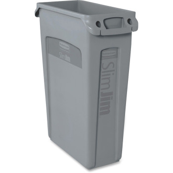 Rubbermaid Commercial Slim Jim with Venting Channels - 1 (RUB354060GRAY)