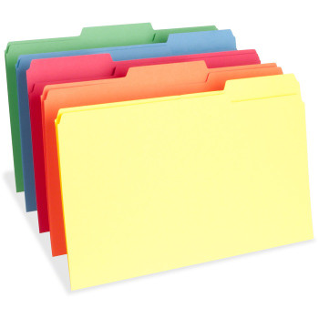 Business Source 1/3 Cut One-Ply Tab Legal File Folders - 100 / Box (BSN65781)