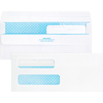 Business Source Double Window No. 8-5/8 Check Envelopes - 500 (BSN04650)