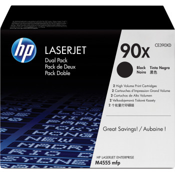 HP 90X (CE390XD) Original Toner Cartridge - Dual Pack - 2 / Box (HEWCE390XD)