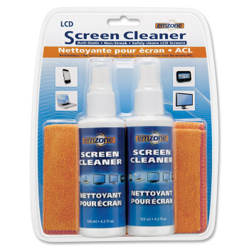 Emzone LED, LCD & Plasma Screen Cleaner with Cloth Kit (2 Pack) - Spray - 2 / Pack (EMP47071)