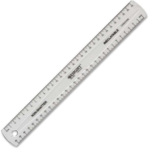 Westcott Transparent Nonshatter 30cm Ruler - 1 Each (ACM38258)