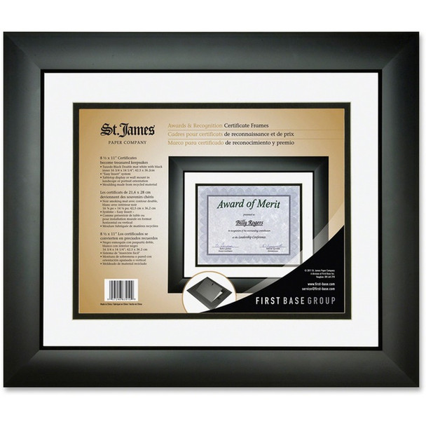 First Base Tuxedo Black Double Matte Certificate Frame - 1 Each (FST83910)