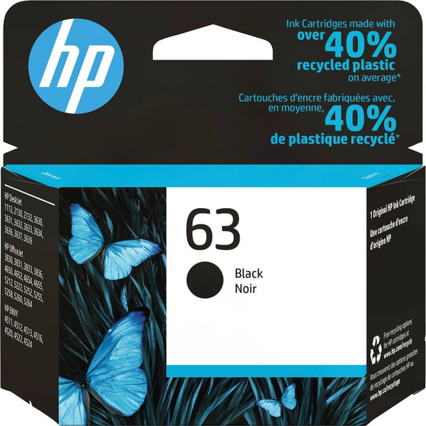 HP 63 Original Ink Cartridge - Single Pack - 1 Each (HEWF6U62AN140)