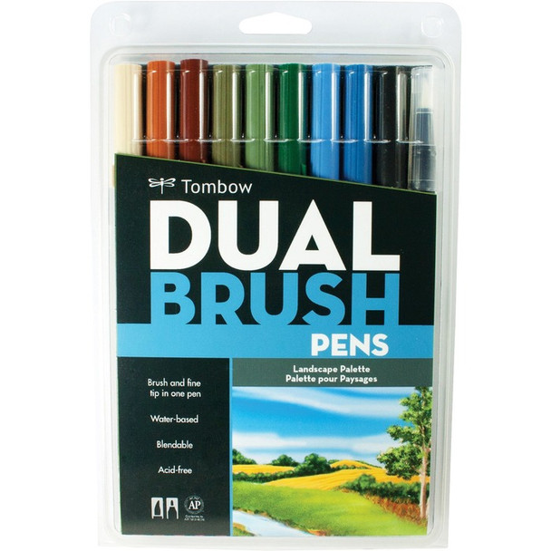 Tombow Dual Brush Art Pen 10-piece Set - Landscape Colours - 10 / Set (TOM56169)