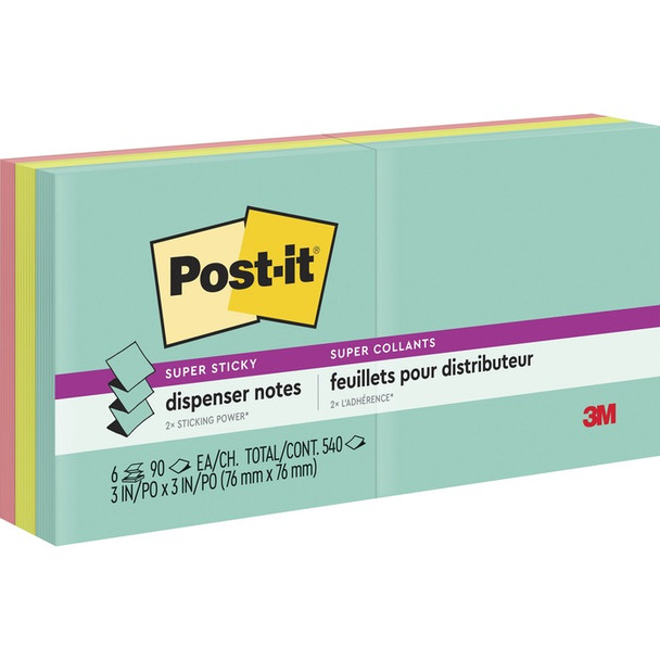 Post-it Miami 3" Super Sticky Pop-up Notes - 6 / Pack (MMMR3306SSMIA)